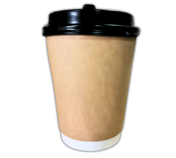 Paper Cups Double Wall 8oz with Lids- RED