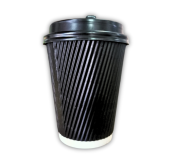 Paper Cups Rippled  12oz with Lids