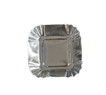 Paper Plate Silver 7 1/2″ Square
